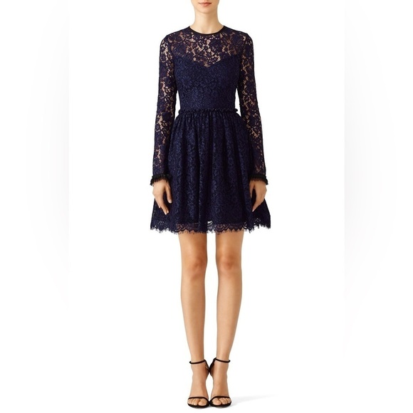Shoshanna Midnight Taber Lace Dress - Picture 1 of 9